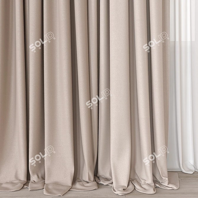  Versatile 3D Curtain Model 3D model image 2