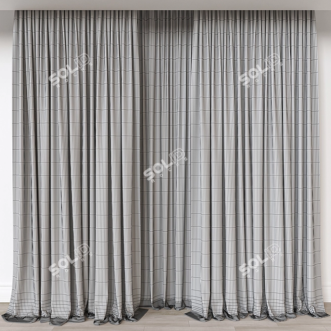  Versatile 3D Curtain Model 3D model image 3