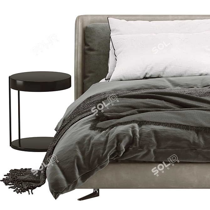 Modern 3D Bed Model.forName 3D model image 3