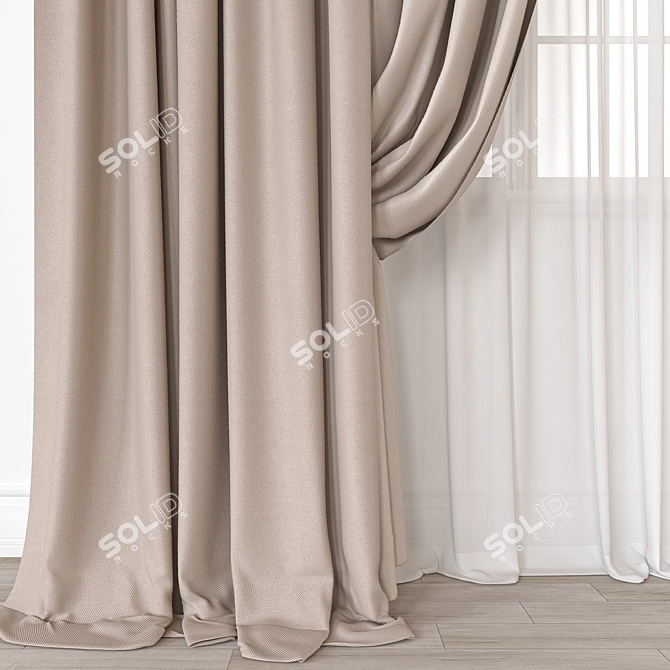 Versatile 3D Curtain Model 3D model image 2