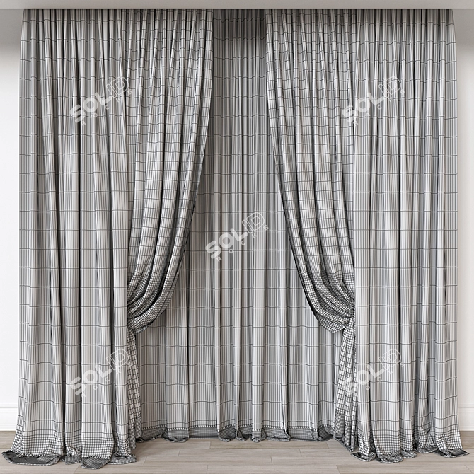 Versatile 3D Curtain Model 3D model image 3