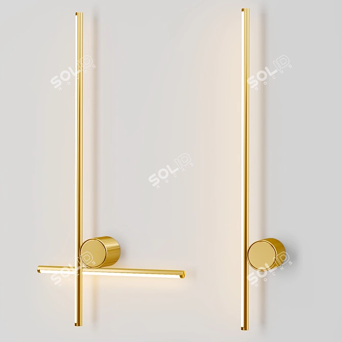 Elegant Metal Glass Coordinates Wall Lamp 3D model image 1
