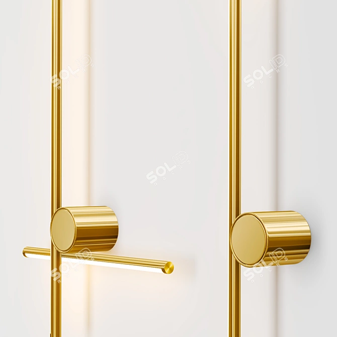 Elegant Metal Glass Coordinates Wall Lamp 3D model image 2