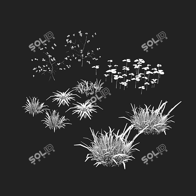 Lush Meadow Scene Assets 3D model image 3