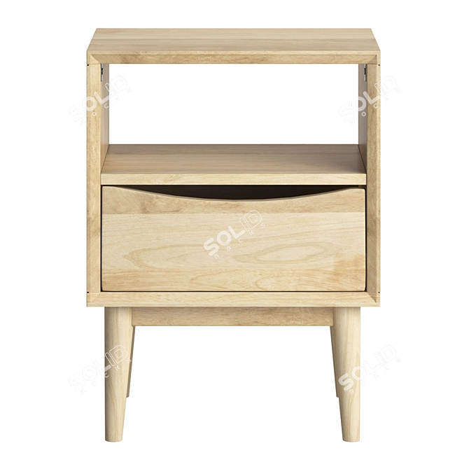 Sleek Monterey Nightstand - 3 Sizes 3D model image 4