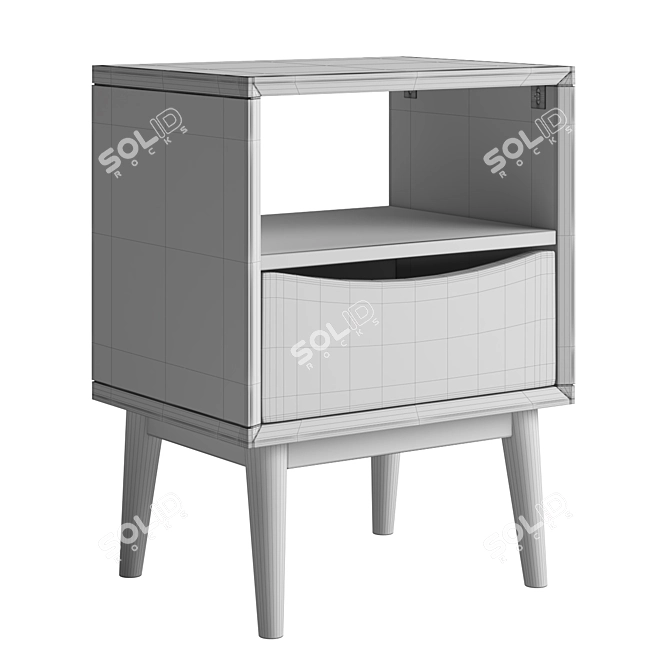 Sleek Monterey Nightstand - 3 Sizes 3D model image 7