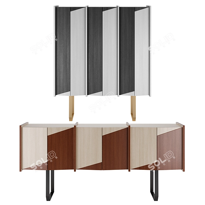 Diedro Sideboard & Highboard: Gallotti&Radice 3D model image 2