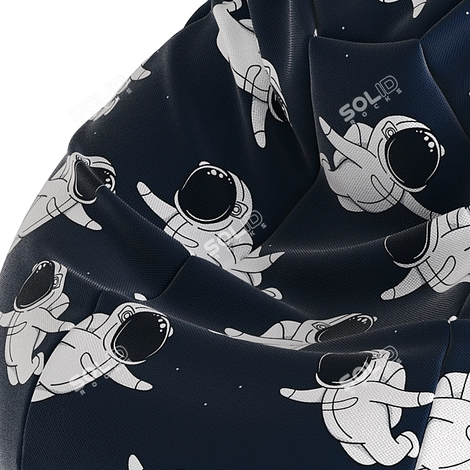 Cozy Bean Bag Chair Pouf 3D model image 5