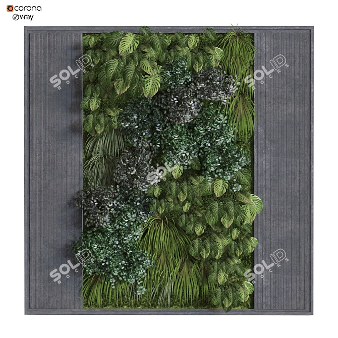 Vertical Greenery Set 304 3D model image 1