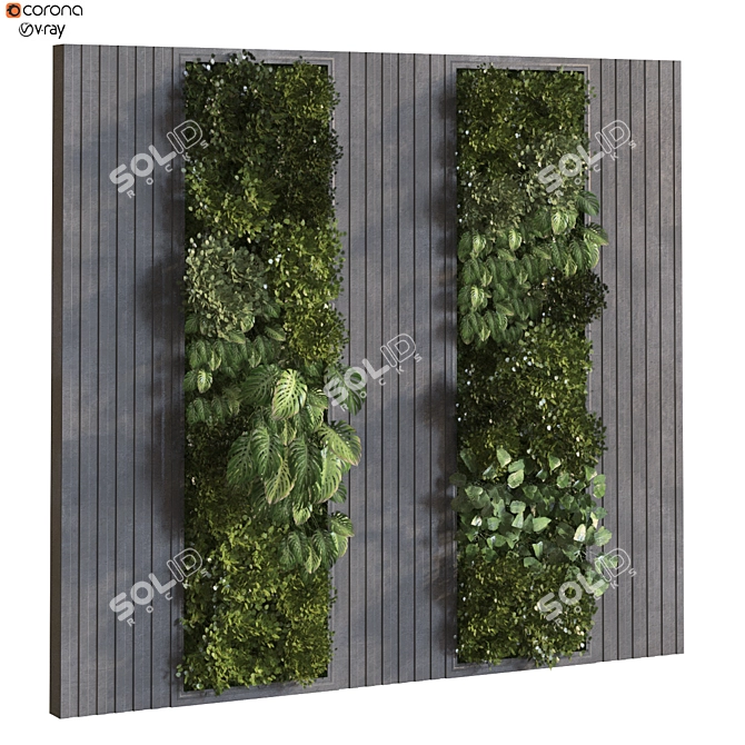 Modern Interior Vertical Plant Set 3D model image 1