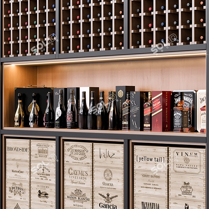  Industrial Wine Cellar Display Stand 3D model image 3