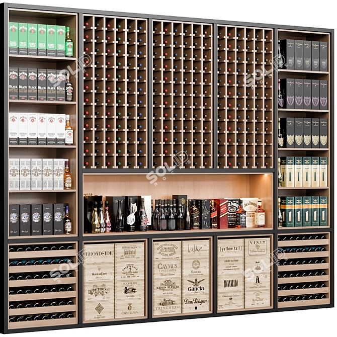  Industrial Wine Cellar Display Stand 3D model image 4