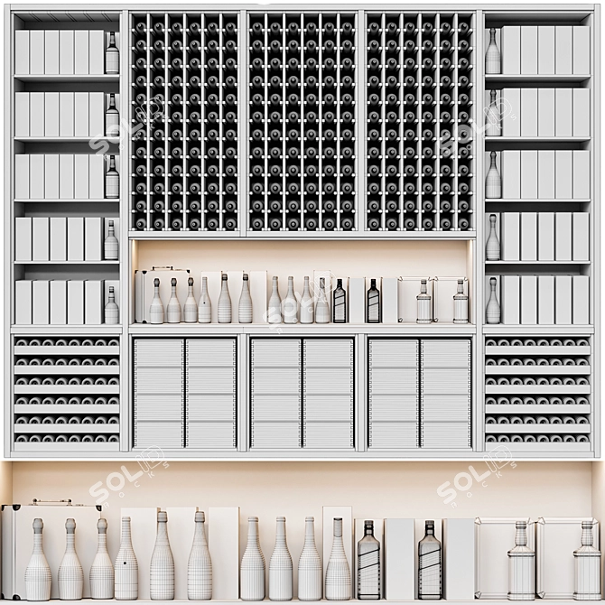  Industrial Wine Cellar Display Stand 3D model image 7