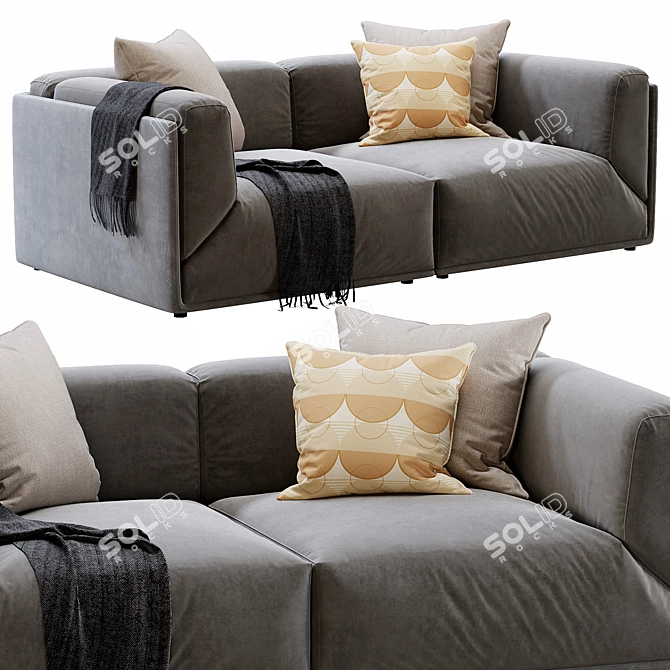  Sleek Modern Meridiani Bacon Sofa 3D model image 1