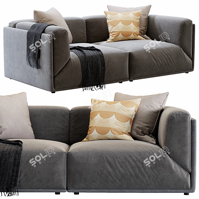  Sleek Modern Meridiani Bacon Sofa 3D model image 2