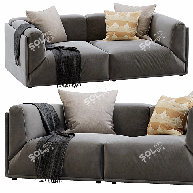  Sleek Modern Meridiani Bacon Sofa 3D model image 3