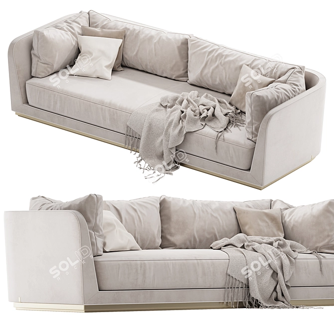 Modern Leather Sofa: Dorian ULIVI 3D model image 2