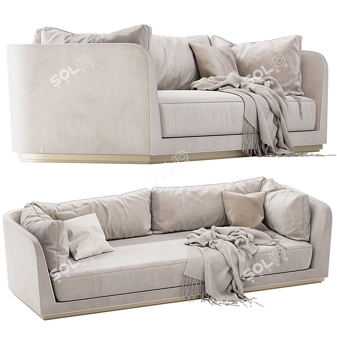 Modern Leather Sofa: Dorian ULIVI 3D model image 4