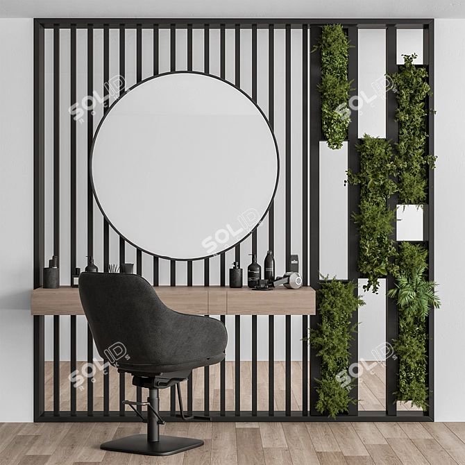 Glamour Barber Salon Set 07 3D model image 1