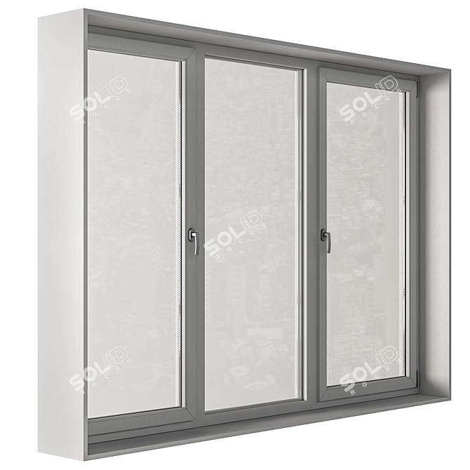 Contemporary White Window Set 08 3D model image 3