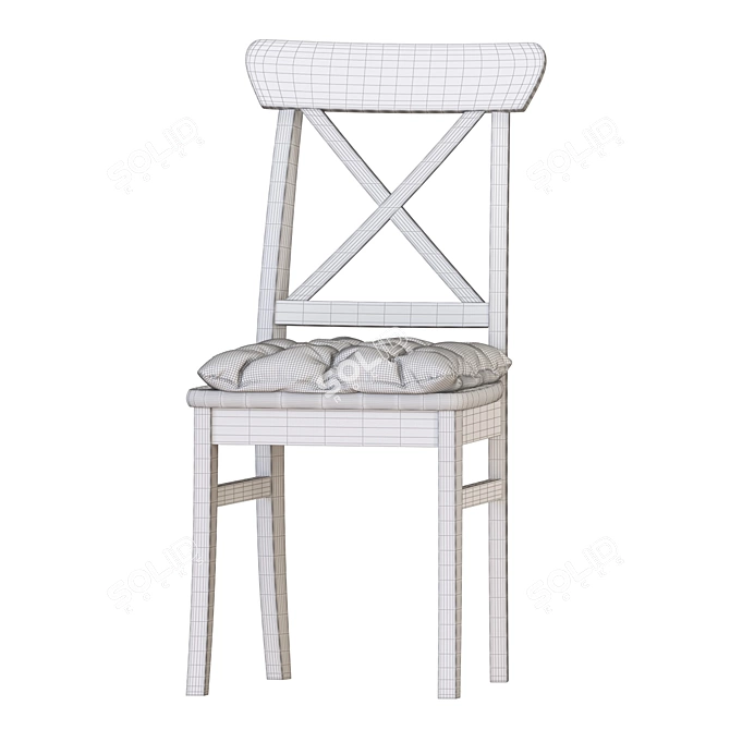 Elegant INGATORP Table Chairs Set 3D model image 6