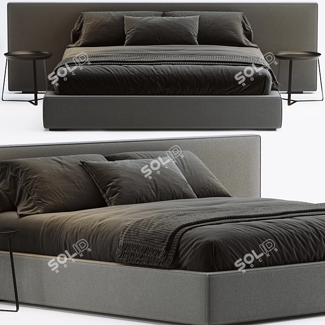 Modern Minimalist Felis Bowie Bed 3D model image 1