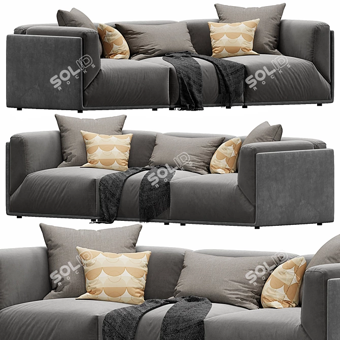 Modern Meridiani Bacon Sofa 3D model image 3