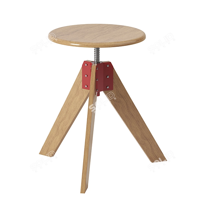 Modern Giotto Stool with Revolving Seat 3D model image 2