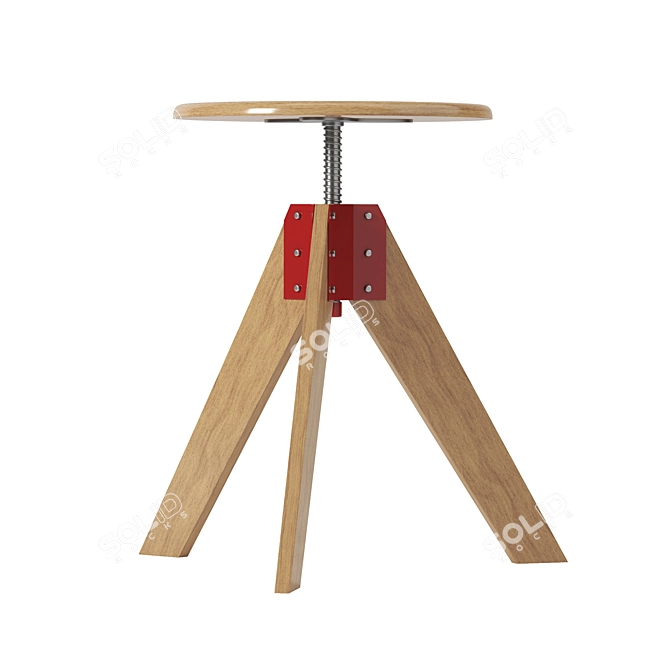 Modern Giotto Stool with Revolving Seat 3D model image 3