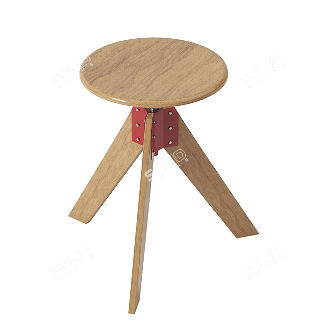 Modern Giotto Stool with Revolving Seat 3D model image 4