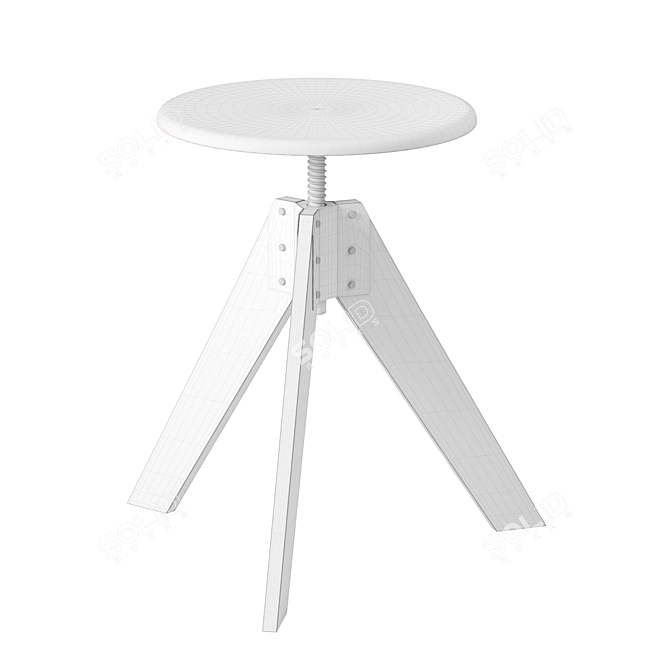 Modern Giotto Stool with Revolving Seat 3D model image 5