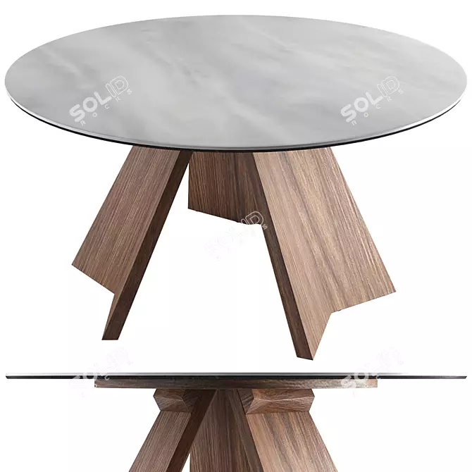 Sleek ICARO Round Table Design 3D model image 1