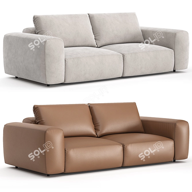 Modern Sofa Set with Extra Material 3D model image 1