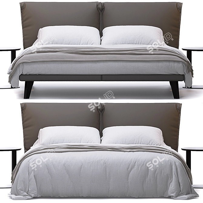  Sleek Adam Bed & Kara Table 3D model image 2
