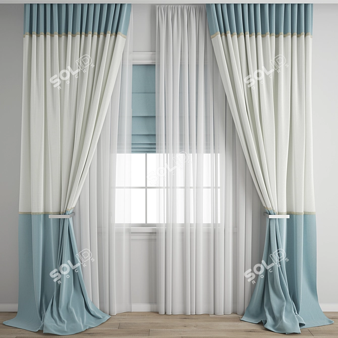 Detailed Curtain Model 3D Archive 3D model image 1