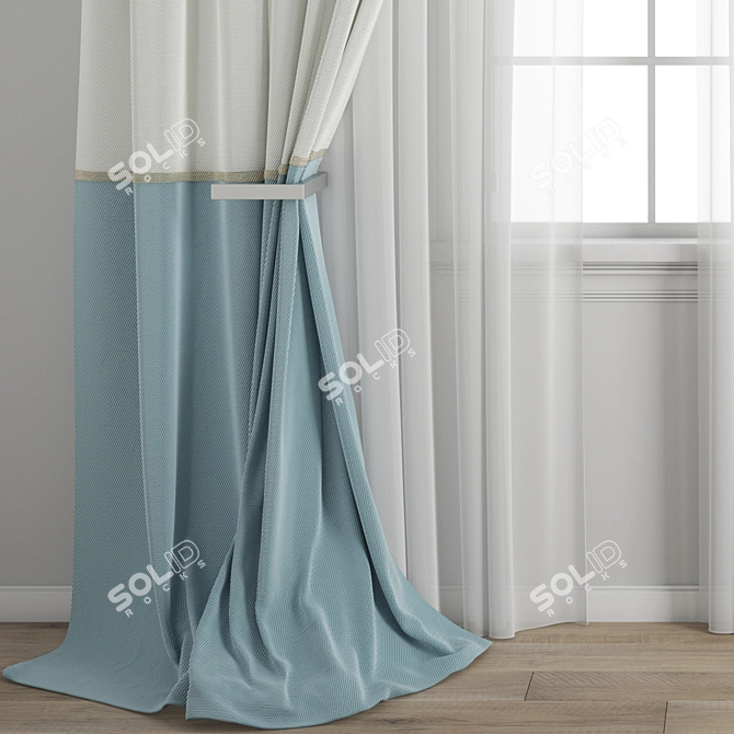 Detailed Curtain Model 3D Archive 3D model image 2