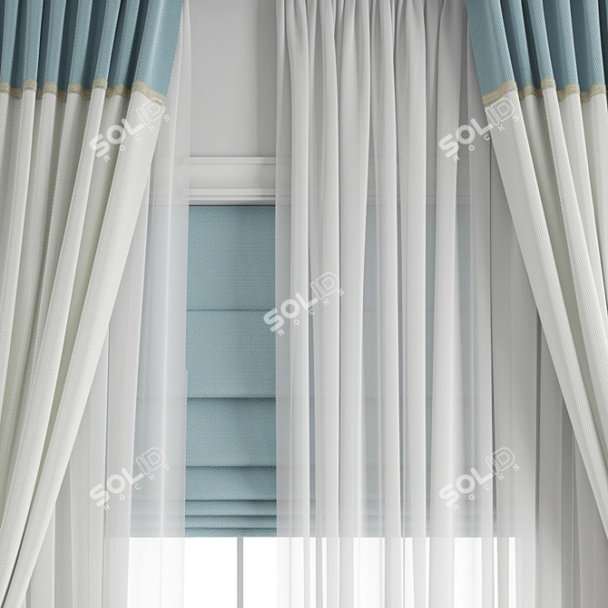 Detailed Curtain Model 3D Archive 3D model image 4