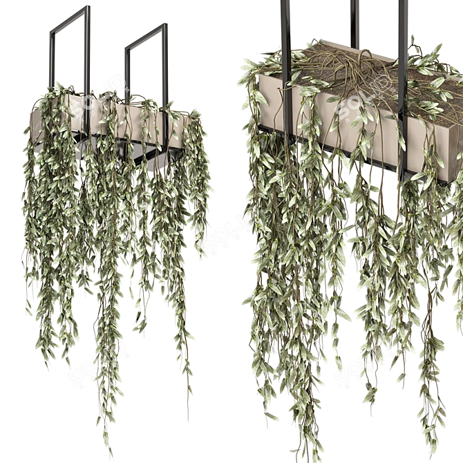 Metal Box Hanging Plants Set 3D model image 1