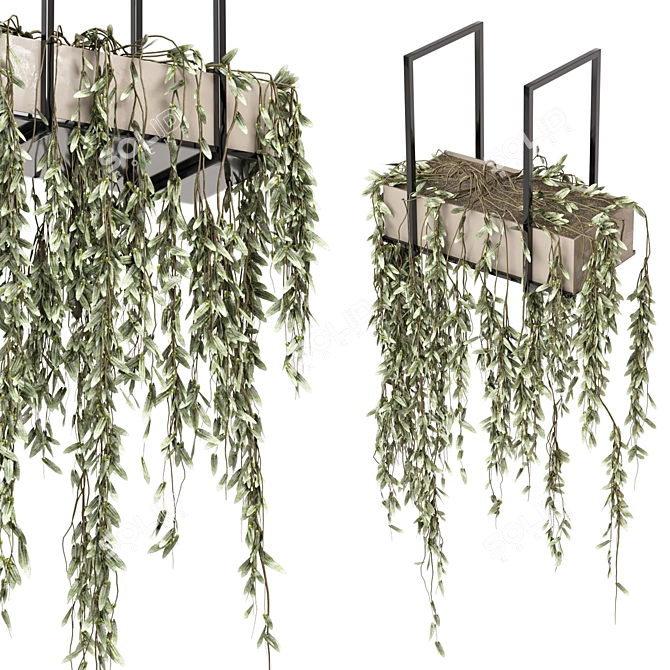 Metal Box Hanging Plants Set 3D model image 2