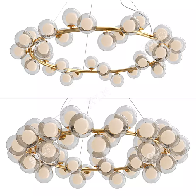 Elegant 90cm Chandelier Light Fixture 3D model image 1