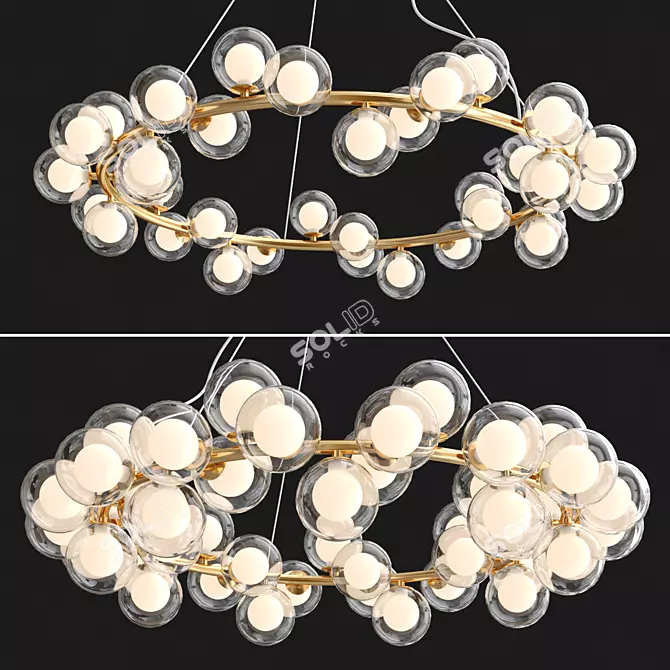 Elegant 90cm Chandelier Light Fixture 3D model image 2