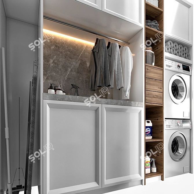 Premium Laundry 3D Model Set 3D model image 2