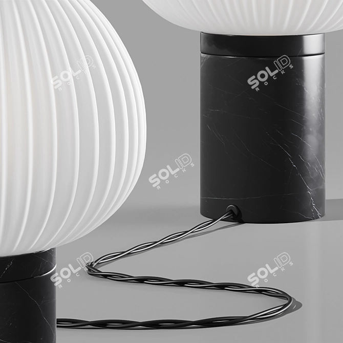Chanya Black Marble Table Lamp 3D model image 2