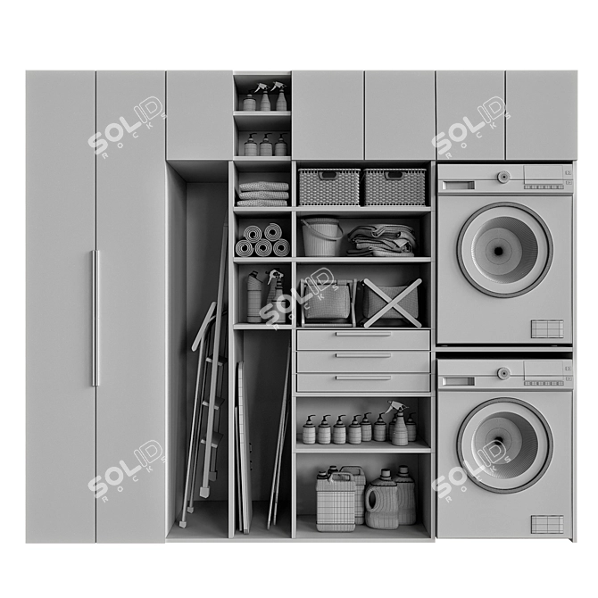 Virtual Laundry Room Set 3D model image 5