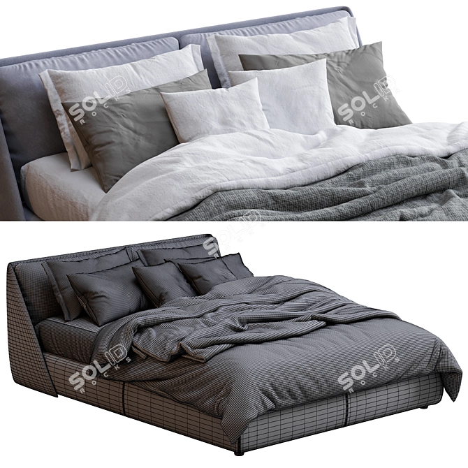  Modern Alivar LAGOON Bed 3D model image 5