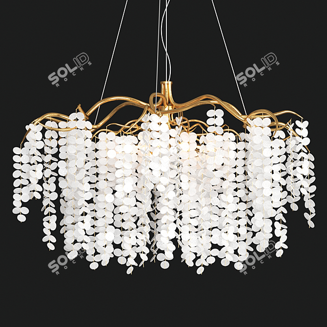 Elegant Willow Cascade Chandelier 3D model image 1
