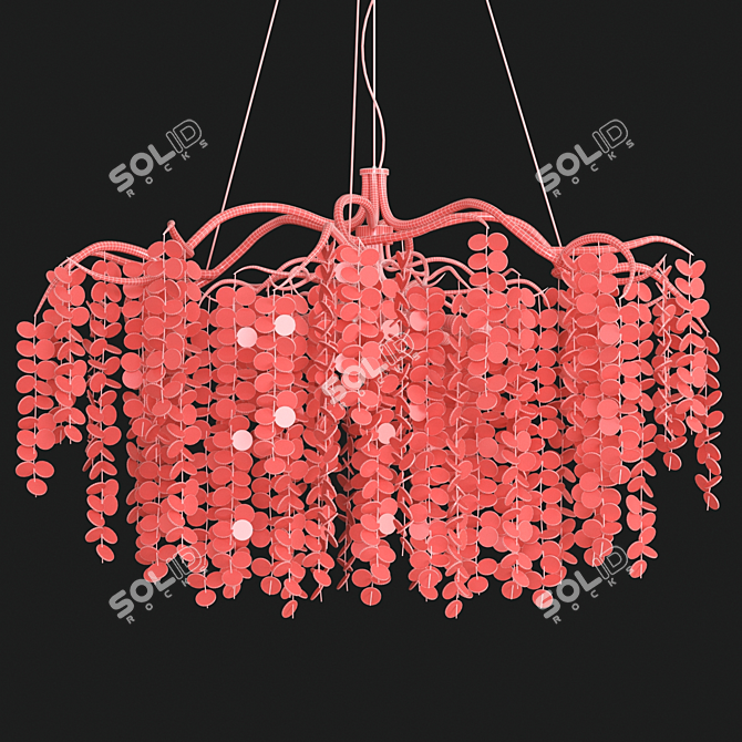 Elegant Willow Cascade Chandelier 3D model image 2