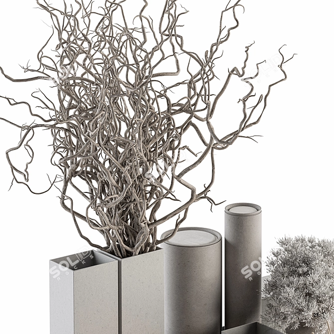 Elegant White Beige Bouquet Set 3D model image 4