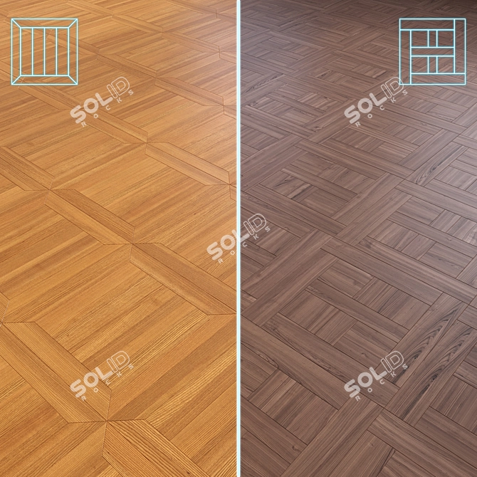 Premium Wood Floor 3D Model 3D model image 1