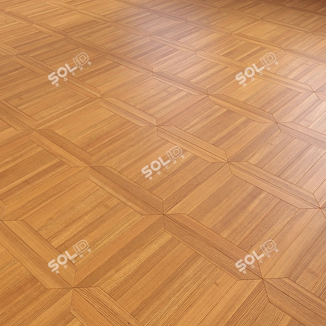 Premium Wood Floor 3D Model 3D model image 2